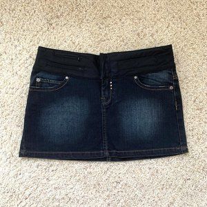 Mng  Women's Dark Blue Denim Jean Mini Skirt Sz 2